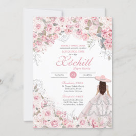 Blommarna Charro Quinceanera vid  Rosa Silver Ro Inbjudningar