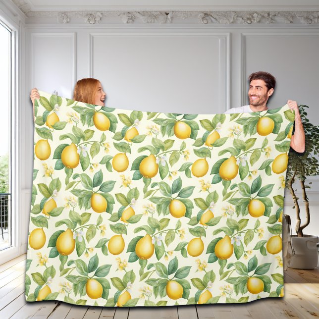 Blommarna Citrus i Medelhavet Fleecefilt (Skapare uppladdad)