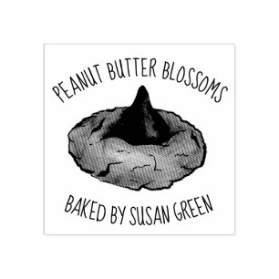 Blommarna Cookies Homemade Bakade av jordnötssmör Stämpel