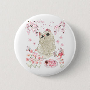 Blommarna Cute Cat Cherry Knapp
