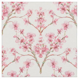 Blommarna Damask Watercolor Sakura Cherry Tyg