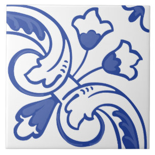 Blommarna Delft Vine Kakelplatta