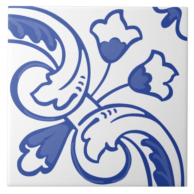 Blommarna Delft Vine Kakelplatta (Framsidan)