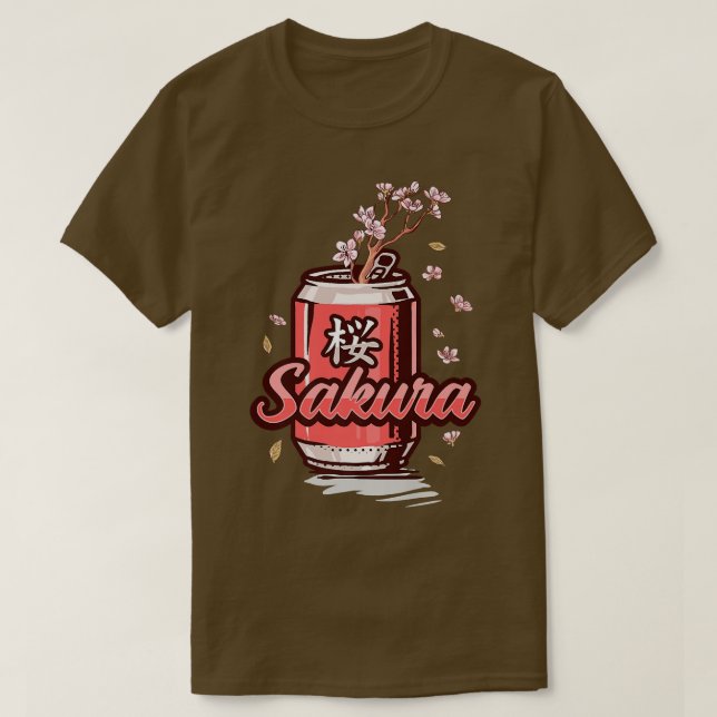 Blommarna Drink Can Art Art för japanska C T Shirt (Design framsida)