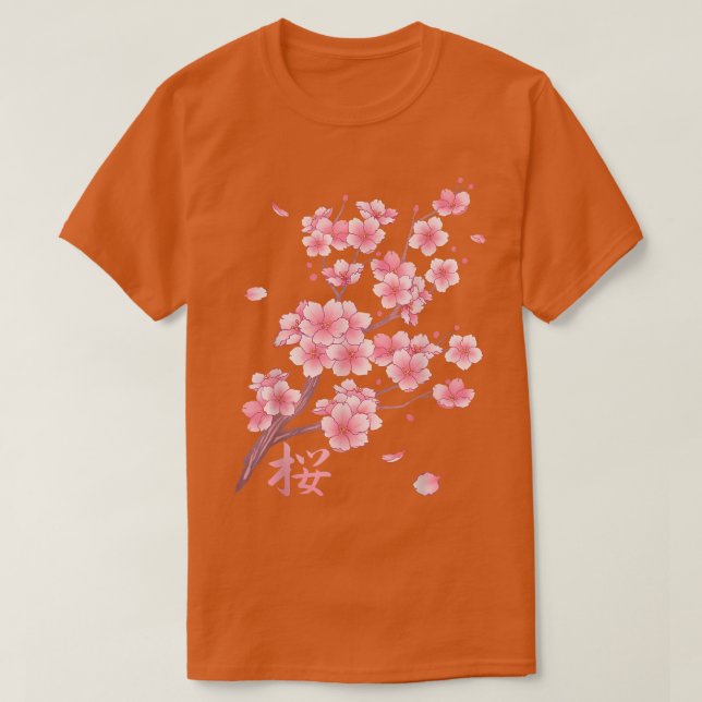Blommarna Falling Sakura Cherry T Shirt (Design framsida)