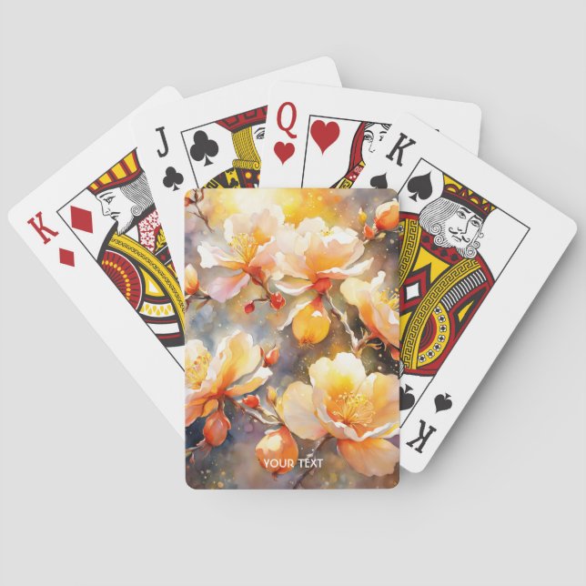 Blommarna Fantasy Cute Facker Gult Casinokort (Baksidan)