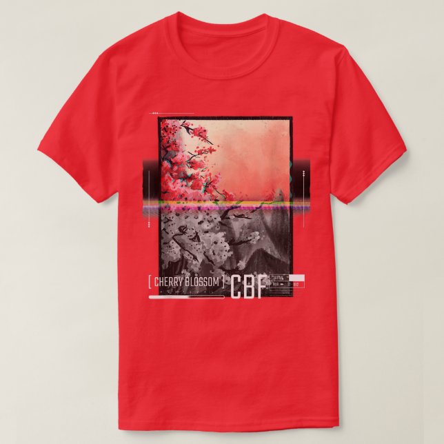 Blommarna Festival Sakura Sythwave T Shirt (Design framsida)