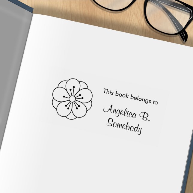 Blommarna Flower Bookplate för Sakura Cherry Stämpel (Skapare uppladdad)