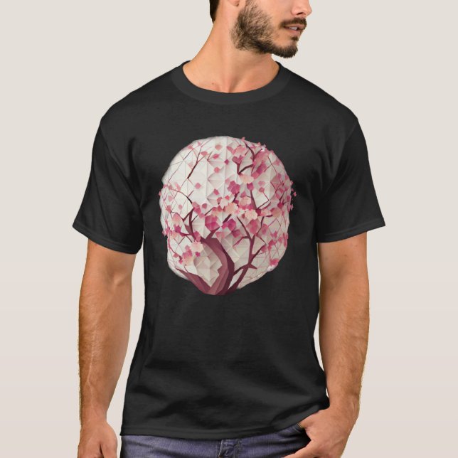 Blommarna för geometrisk körsbärsprovning i Vår T Shirt (Framsida)