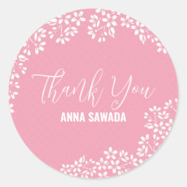 BLOMMARNA för körsbär i SAKURA Tack Stickers Runt Klistermärke