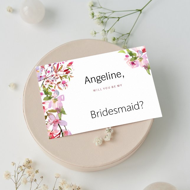 Blommarna för körsbär med botanisk rosa sommaren B Inbjudningar (Botanical pink cherry blossom summer Bridesmaid )
