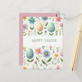 Blommarna glad påsk vykort