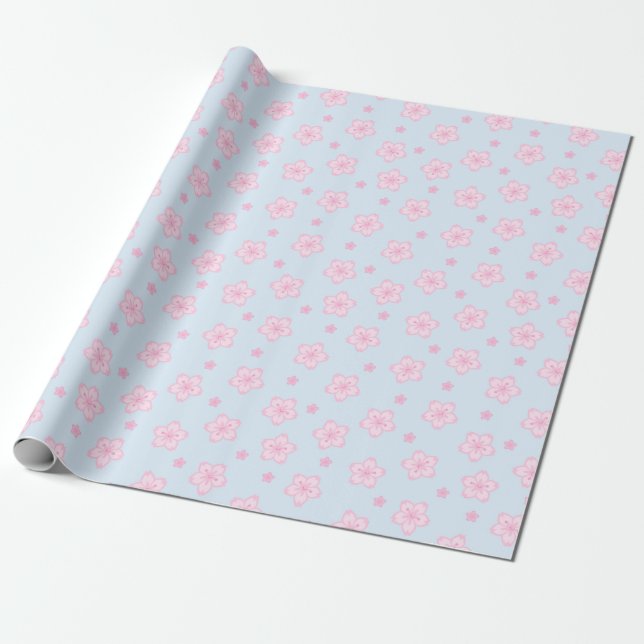 Blommarna Kawaii Sakura Cherry Presentpapper (Utrullad)