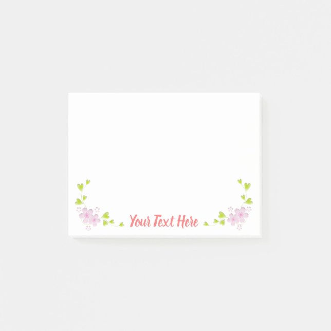 Blommarna Kawaii Stil Sakura Cherry Träd Post-it Block (Framsida)