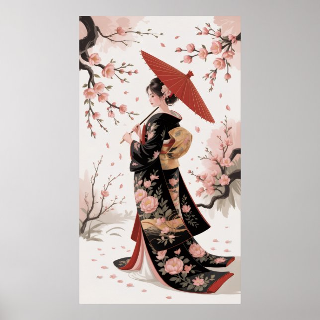 Blommarna Kimono och Cherry Poster (Framsidan)
