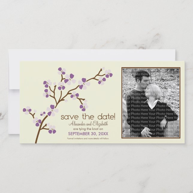 Blommarna Lilac/Ivory Cherry Spara datumfotokortet Datumet (Framsida)