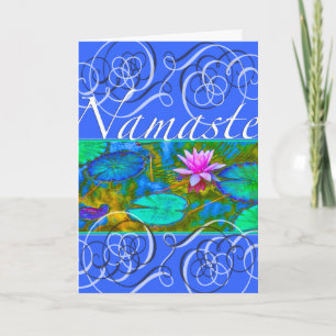 Blommarna Lotus Elegant för Namaste Yoga Tack Kort