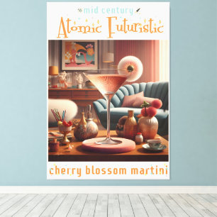 Blommarna Martini för atomFuturistiska Cherry Canvastryck