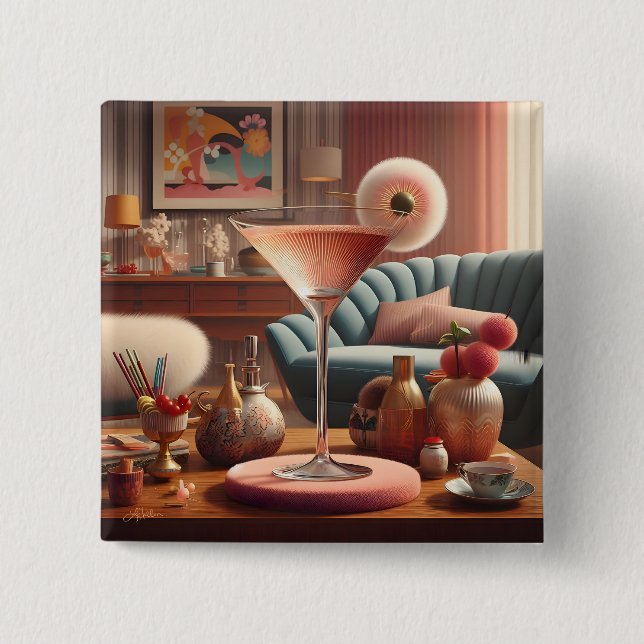 Blommarna Martini för atomFuturistiska Cherry Knapp (Framsida)