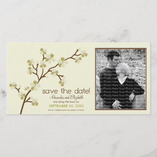 Blommarna Olive/Ivory Cherry Spara datumfotokortet Datumet