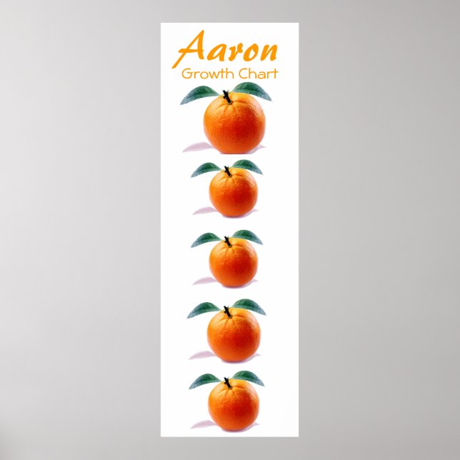 Blommarna Orange för barntillväxtdiagram -  Destin Poster (Framsidan)
