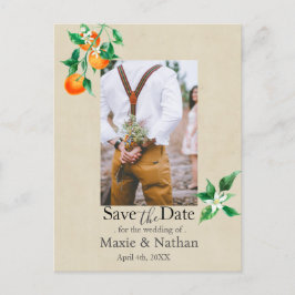 Blommarna orange Spara datum fotot QR-kod Vykort