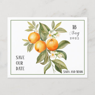 Blommarna orange Spara datum Vykort