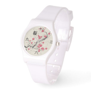 Blommarna Oriental Stil Sakura Cherry  Art Armbandsur