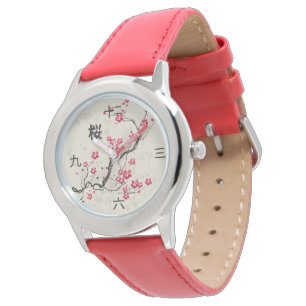 Blommarna Oriental Stil Sakura Cherry Art Armbandsur