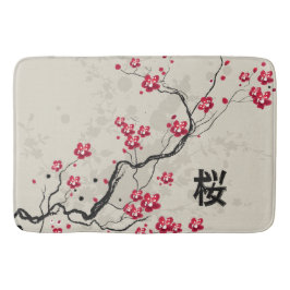 Blommarna Oriental Stil Sakura Cherry  Art Badrumsmatta