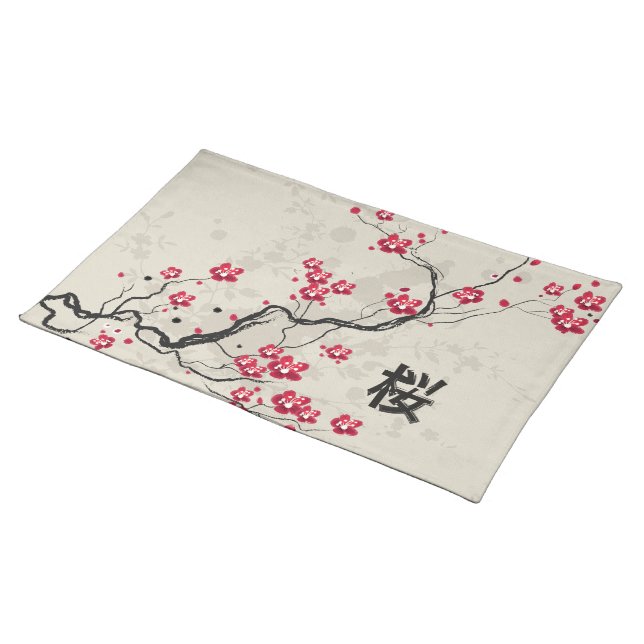 Blommarna Oriental Stil Sakura Cherry  Art Bordstablett (På Bordet)