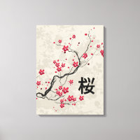 Blommarna Oriental Stil Sakura Cherry  Art