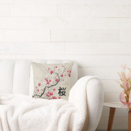 Blommarna Oriental Stil Sakura Cherry Art Kudde