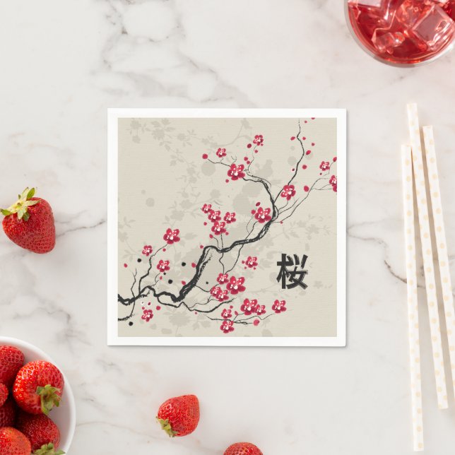 Blommarna Oriental Stil Sakura Cherry  Art Pappersservett (Insitu)