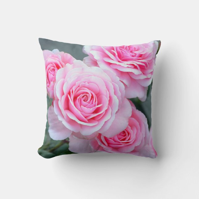 blommarna rosa ros kudde (Framsida)