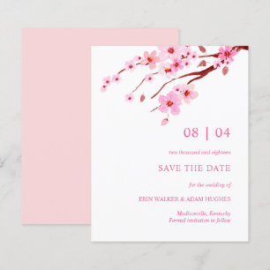 Blommarna rosa Watercolor Cherry Spara datum