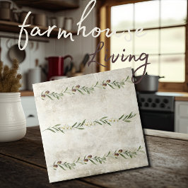 Blommarna Rustic för Olive & Grenar Blommigt Kakelplatta