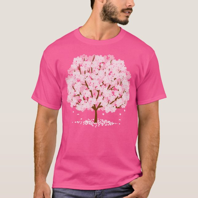 Blommarna Sakura Cherry T Shirt (Framsida)