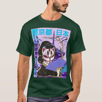 Blommarna Samur Geisha Japanska Kawaii Sakura Cher T Shirt