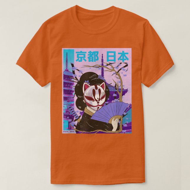 Blommarna Samur Geisha Japanska Kawaii Sakura Cher T Shirt (Design framsida)