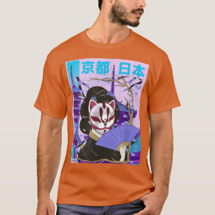 Blommarna Samur Geisha Japanska Kawaii Sakura Cher T Shirt