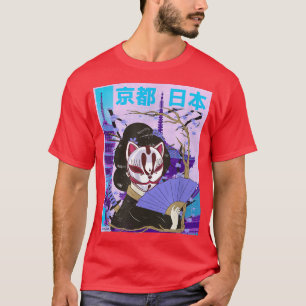 Blommarna Samur Geisha Japanska Kawaii Sakura Cher T Shirt