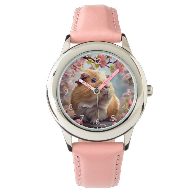 Blommarna Vår i Guinea Gris Amidst Armbandsur (Framsida)