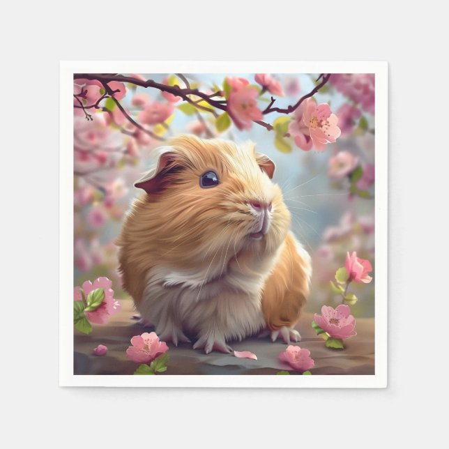 Blommarna Vår i Guinea Gris Amidst Pappersservett (Framsidan)