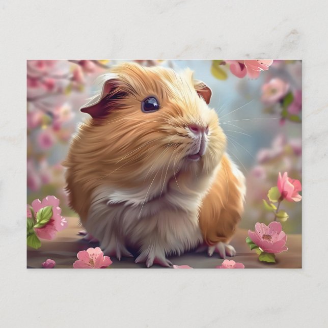 Blommarna Vår i Guinea Gris Amidst Vykort (Framsida)