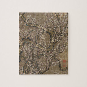 Blommarna White Plum och Måne av Ito Jakuchu Pussel
