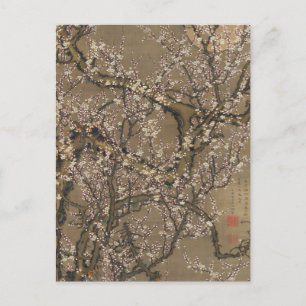 Blommarna White Plum och Måne av Ito Jakuchu Vykort