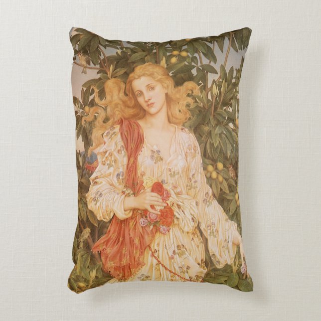 Blommarnas och blommornas gudinna, Flora av Morgan Prydnadskudde (Framsidan(Vertikal))