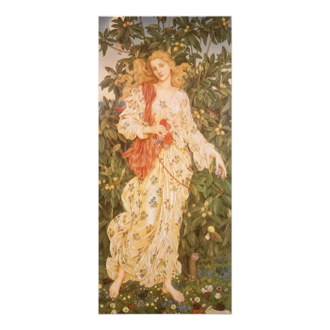 Blommarnas och blommornas gudinna, Flora av Morgan Reklamkort (Framsidan)