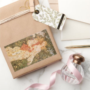 Blommarnas och blommornas gudinna, Flora av Morgan Rektangulärt Klistermärke